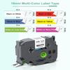 Topcolor 6-Pack 18mm 0.7" Laminated Tape Compatible for Brother P-Touch Label Tape 18mm 0.7 Inch Laminated Colored Tze Tz 3/4" Label for PTD400 PTD610BT PTD410 PTD600, White/Red/Yellow/Blue/Green/Pink view 2
