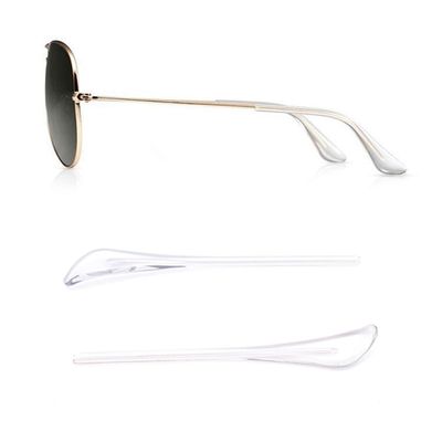ralhaywi Eyeglass Sunglass Temple End Tips, Glasses Replacement Anti-Slip Ear Socks Tude Sleeve for Round Thin Metal Eyewear Sunglass Frame(Clear)