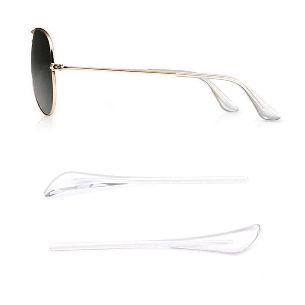 ralhaywi Eyeglass Sunglass Temple End Tips, Glasses Replacement Anti-Slip Ear Socks Tude Sleeve for Round Thin Metal Eyewear Sunglass Frame(Clear)