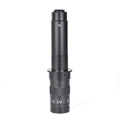 10X-120X 180X 300X Zoom C-mounting Lens 0.7X to 4.5X Magnification 25mm Interface Diameter for Industrial Video Microscope Cameras