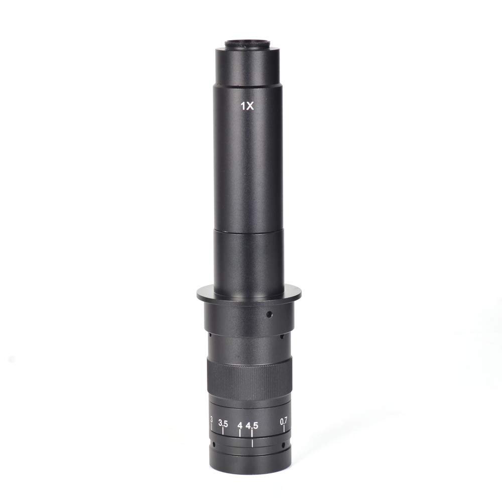 10X-120X 180X 300X Zoom C-mounting Lens 0.7X to 4.5X Magnification 25mm Interface Diameter for Industrial Video Microscope Cameras