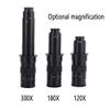 10X-120X 180X 300X Zoom C-mounting Lens 0.7X to 4.5X Magnification 25mm Interface Diameter for Industrial Video Microscope Cameras view 2