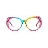 Melrose Fashion ladies blue blocking reading glasses, irregular colorful anti-fatigue/glare female computer games presbyopia (ZHENZHU Rainbow, 0, x) view 1