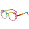 Melrose Fashion ladies blue blocking reading glasses, irregular colorful anti-fatigue/glare female computer games presbyopia (ZHENZHU Rainbow, 0, x) view 3
