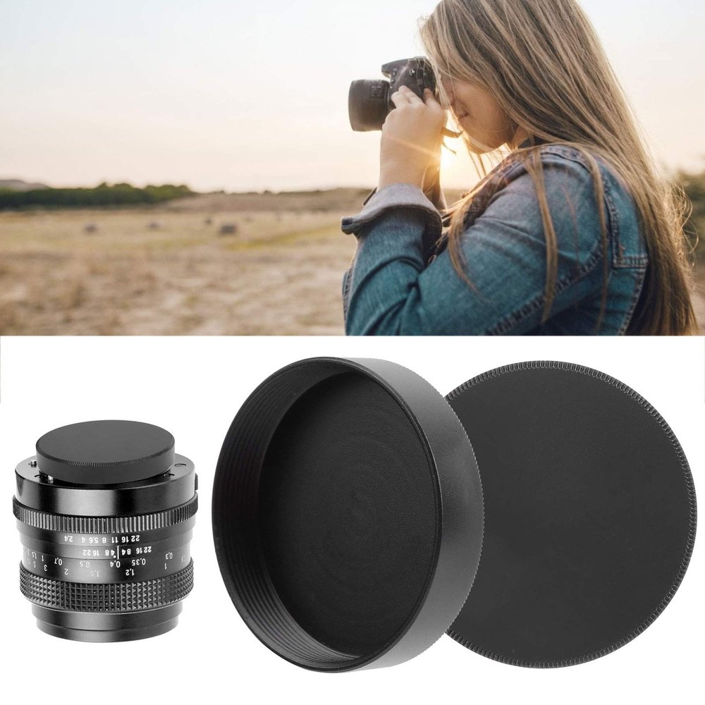 2Pcs Camera Lens Cap,Camera Lens Rear Cover, Aluminum Alloy Cap Protect Lens from Dust, Moisture, for M42 Lens Mount