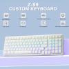 E-Yooso Creamy Mechanical Keyboard Wired, Hot Swappable, Pre-lubed Linear Switches, Gasket Structure with Sound Dampening Foam, RGB Backlit, 99 Keys Custom Gaming Keyboard for PC/Mac,White view 2