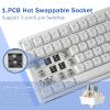 E-Yooso Creamy Mechanical Keyboard Wired, Hot Swappable, Pre-lubed Linear Switches, Gasket Structure with Sound Dampening Foam, RGB Backlit, 99 Keys Custom Gaming Keyboard for PC/Mac,White view 3