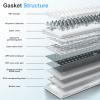 E-Yooso Creamy Mechanical Keyboard Wired, Hot Swappable, Pre-lubed Linear Switches, Gasket Structure with Sound Dampening Foam, RGB Backlit, 99 Keys Custom Gaming Keyboard for PC/Mac,White view 4