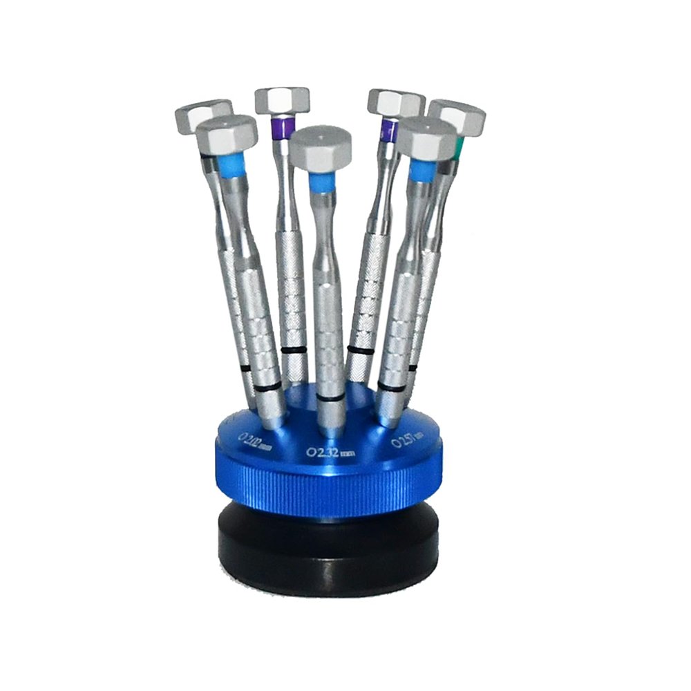 Screwdriver Set Premium Stainless Steel Tool Set Knurled Grip, 7 Configurations, 360Rotating Cap