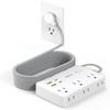 Surge Protector Power Strip, 15 Ft Cord Ultra Thin Flat Extension Cord with 6 Outlets 4 USB Ports(2 USB C), 1050J Flat Plug Power Strip for College Dorm Room Essentials view 1