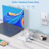 Surge Protector Power Strip, 15 Ft Cord Ultra Thin Flat Extension Cord with 6 Outlets 4 USB Ports(2 USB C), 1050J Flat Plug Power Strip for College Dorm Room Essentials view 2