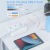 Surge Protector Power Strip, 15 Ft Cord Ultra Thin Flat Extension Cord with 6 Outlets 4 USB Ports(2 USB C), 1050J Flat Plug Power Strip for College Dorm Room Essentials view 3
