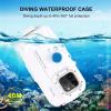 Caruner 40m/130ft Depth Waterproof Diving Case Underwater Housing Cover Compatible with iPhone 15 Pro Max, 15 Plus, 14 Plus, 14 Pro Max, 13 Pro Max, 12 Pro Max, 11 Pro Max Cellphone White view 3