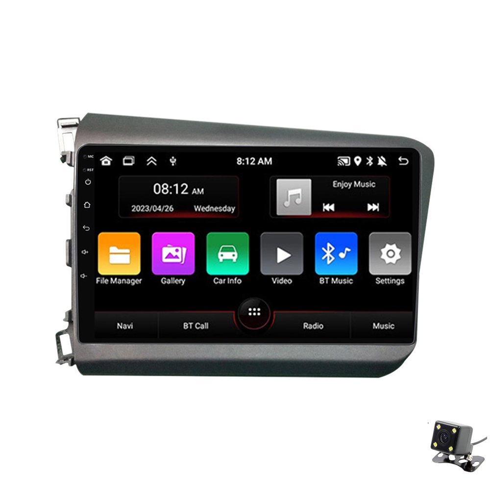 ADMLZQQ Android 12 Head Unit 2 Din Car Stereo Sat Nav for Honda Civic 2012-2015 Radio GPS Navigation 9'' MP5 Multimedia Video Player FM Receiver Support 4G SIM 5G WiFi SWC,M90s