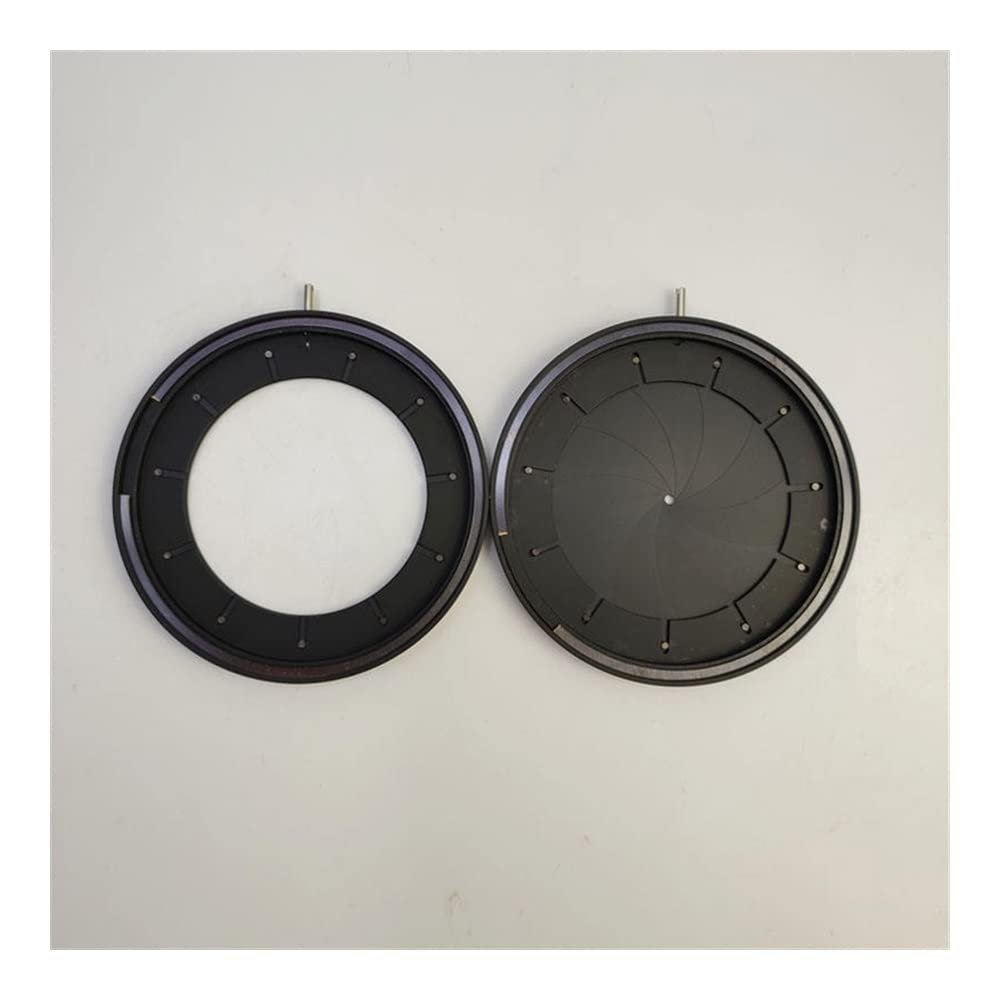 Microscope Kit Adjustable 2-50mm Iris Diaphragm Aperture 11 Blades Condenser Circular Aperture for Digital Camera Microscope Adapter Microscope Lens Adapters