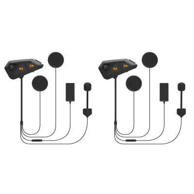 FreedConn Motorcycle Helmet Bluetooth Headset Intercom with Music Share, Universal FG 1200m 6-Way Group Communication Systems Ultra-Thin with Hard Mic/Noise Cancellation/Waterproof (2 Pack)