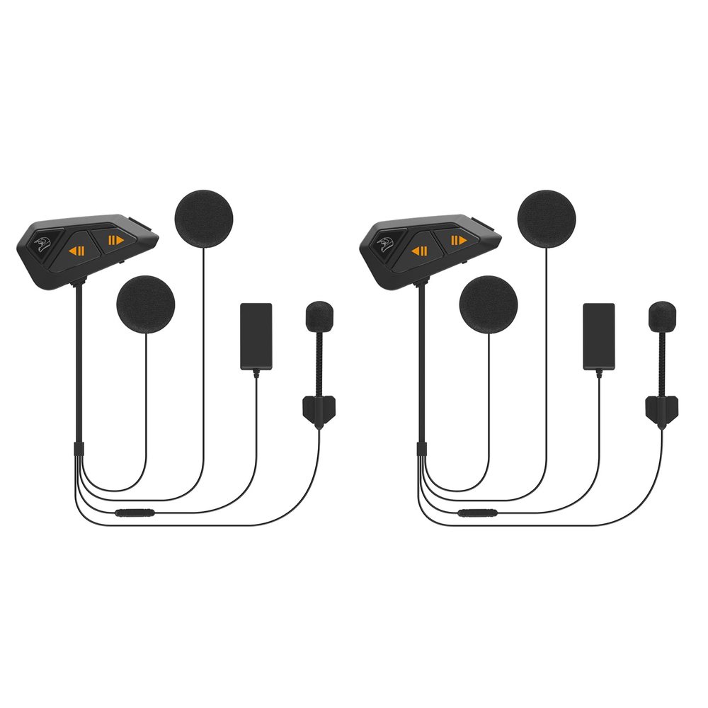 FreedConn Motorcycle Helmet Bluetooth Headset Intercom with Music Share, Universal FG 1200m 6-Way Group Communication Systems Ultra-Thin with Hard Mic/Noise Cancellation/Waterproof (2 Pack)