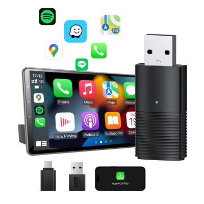 Mini Wireless Carplay Adapter, Auto-Connect for Cars with OEM Wired CarPlay, Convert Wired to Wireless CarPlay, Carplay Dongle for Cars from 2016+ & iOS 10+, Online Update (Black), Not for BMW, Tesla
