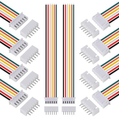 ACEIRMC 10Pairs JST-XH Connector Kit, XH 2.54mm 6 Pin Header Male and Female Connectors Plug Adapter with Flat Wire Cable 200mm 26AWG Compatible with JST XH (6P)