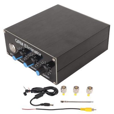 Aluminum Alloy QRM Eliminator, Built in PTT Control, Adjustable Phase Angle, Wide Compatibility, Signal Canceller for Easy Installation with Auxiliary Antenna
