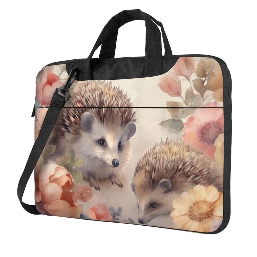 BTCOWZRV Hedgehog Buds Laptop Bag 15.6 inch Laptop Messenger Shoulder Bag Travel Computer Bag for Women Men