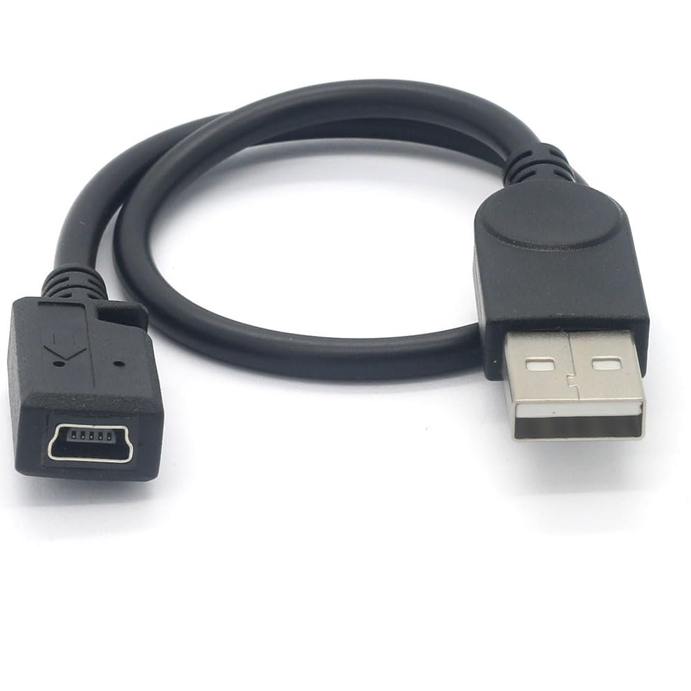 11.4inch Mini b Female to USB A Male Cable minib 5pin Adapter Cable Supports Data Transfer, Charging, and Sync mini USB Female-(USB A) Male, 11.4inch