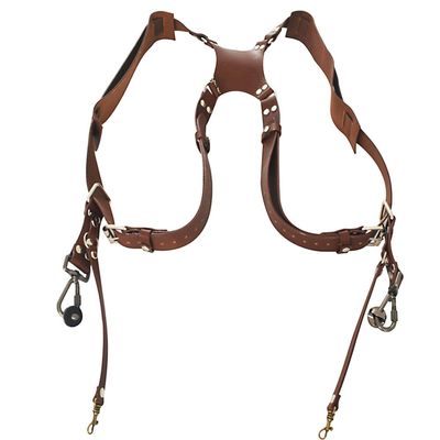Adjustable Dual Leather Rivet Double Shoulder Digital Camera Shoulder Strap Harness Accessory Leather Camera Strap for Outdoor
