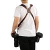 Adjustable Dual Leather Rivet Double Shoulder Digital Camera Shoulder Strap Harness Accessory Leather Camera Strap for Outdoor view 3