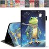 FQTBCEARI Case for All-New Amazon Fire HD 10/HD 10 Plus Tablet 10.1" (13th/11th Generation, 2023/2021 Release), Slim PU Leather Cover with Card Slot & Auto Wake/Sleep, Frog Under The Moon view 1
