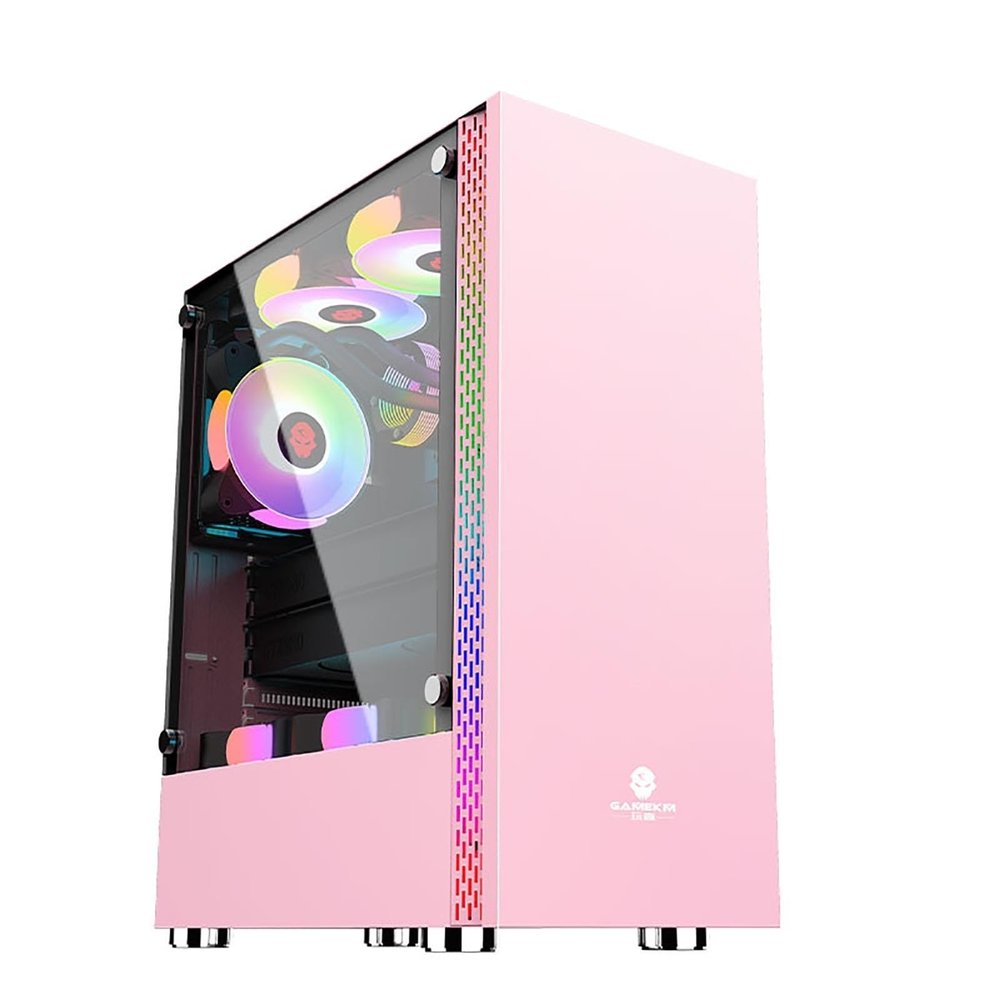 HDYDSSD Computer Cases,Mid-Tower PC Gaming Case ATX/M-ATX/ITX - Front I/O USB 3.0 Port - Tempered Glass Side Panel - Including Red Aperture Fan (Size : No Fan)
