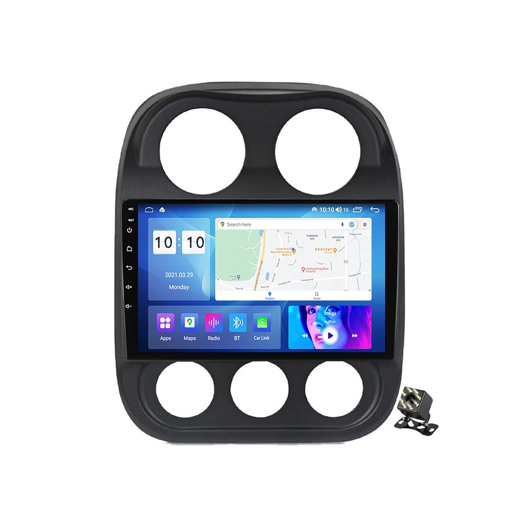 10 Inch Screen Car Stereo Radio for Jeep Compass 1 MK 2009-2015 CarPlay/Android Auto Android 12 Multimedia Video Player Bluetooth with GPS Navigation WiFi Backup Camera,M700s/8+128g
