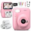 Kids Camera Instant Print -Toddler Portable Travel Print Digital Photo Camera Toy, Holiday Birthday Graduation Gift for Kid 3-12 Year Old, Photomaker Kit for 4 5 6 7 8 9 10 Boys GirlsPink view 1