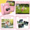 Kids Camera Instant Print -Toddler Portable Travel Print Digital Photo Camera Toy, Holiday Birthday Graduation Gift for Kid 3-12 Year Old, Photomaker Kit for 4 5 6 7 8 9 10 Boys GirlsPink view 4