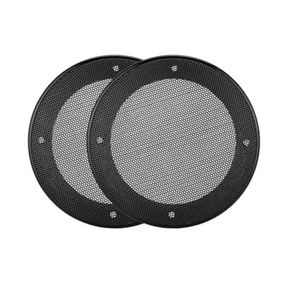 Beufee 2PCS 4 Inch Speaker Grills, Round Speaker Grills Cover Speaker Grille Replacement with Mounting Screws for DIY Speaker and Car Speaker(Black+Black)