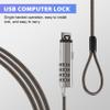 Kqcibz 4 Digital Universal Lock USB Laptop Security Cable Lock for Computer, Silver, 407815 view 3