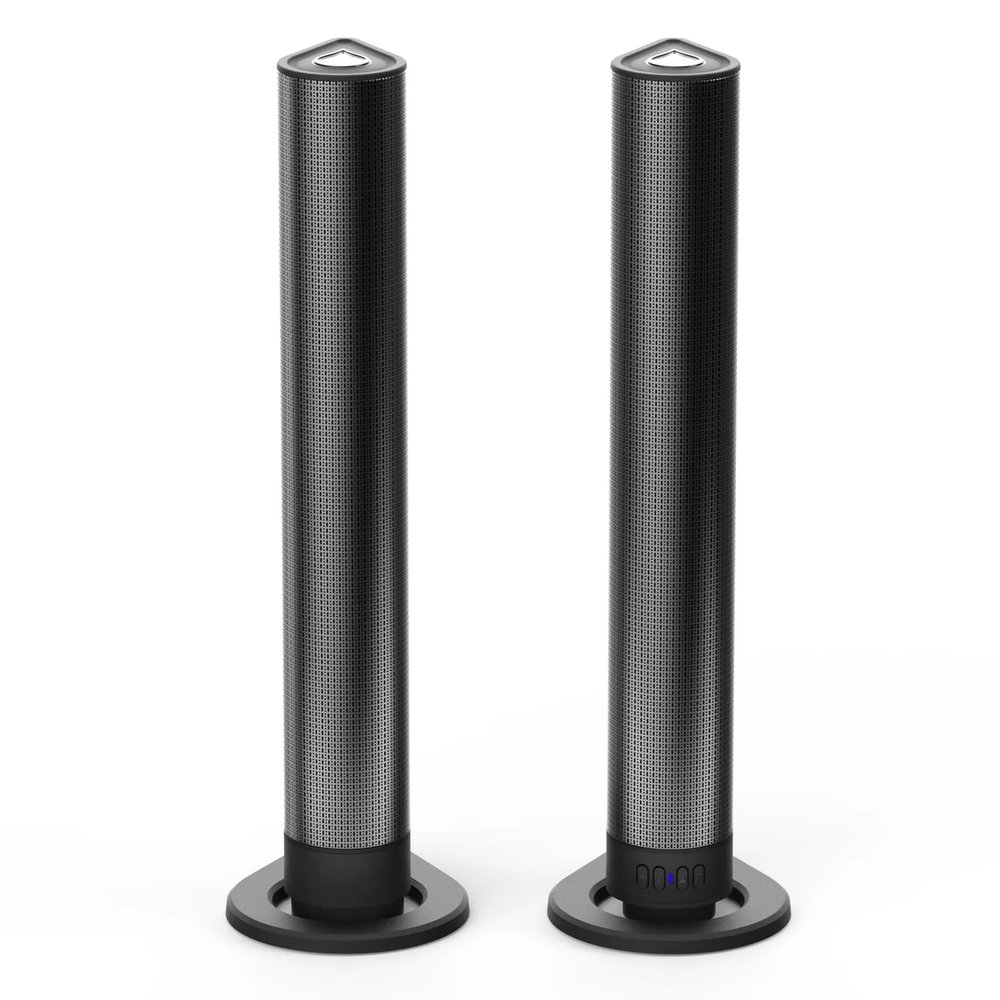 A Pair Bluetooth Tower Speakers with 4 Subwoofers, HiFi Floorstanding Home Speaker with Powerful Bass and Dual Drivers, Type C Charging