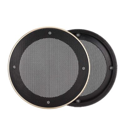 Beufee 2PCS 4 Inch Speaker Grills, Round Speaker Grills Cover Speaker Grille Replacement with Mounting Screws for DIY Speaker and Car Speaker(Golden+Black)