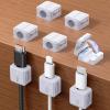 Magnetic Cord Organizer Holder,EIZLXQ 8 Pack Under Desk Cable Management,Adhesive Magnetic Cable Clips for Home Office Desk Phone Car Desktop Nightstand-White