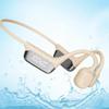 IHAO Swimming Headphones True Bone Conduction Open Ear Headset MP3 Player Built-in 32G Memory IP68 Underwater Waterproof Stereo Bluetooth Earphone for Driving Bicycling Running Skiing-S10 White view 1