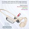 IHAO Swimming Headphones True Bone Conduction Open Ear Headset MP3 Player Built-in 32G Memory IP68 Underwater Waterproof Stereo Bluetooth Earphone for Driving Bicycling Running Skiing-S10 White view 4