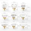 AthuAh Crystal Door knobs, 4 Pack Crystal Dove Egg Champagne Wardrobe Door Knobs and Handles Kitchen Cabinet Transparent Small Handles Cube Shape-Champagne (Color : Pigeon Eggs Champagne) view 3