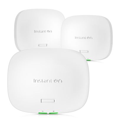 HPE Networking Instant On Access Point AP21 2x2 WiFi 6 Indoor Wireless Access Point (3 Pack) | Single-Room, Secure, Smart Mesh Support | Power Source Not Included | US Model (S1T08A-3PACK)