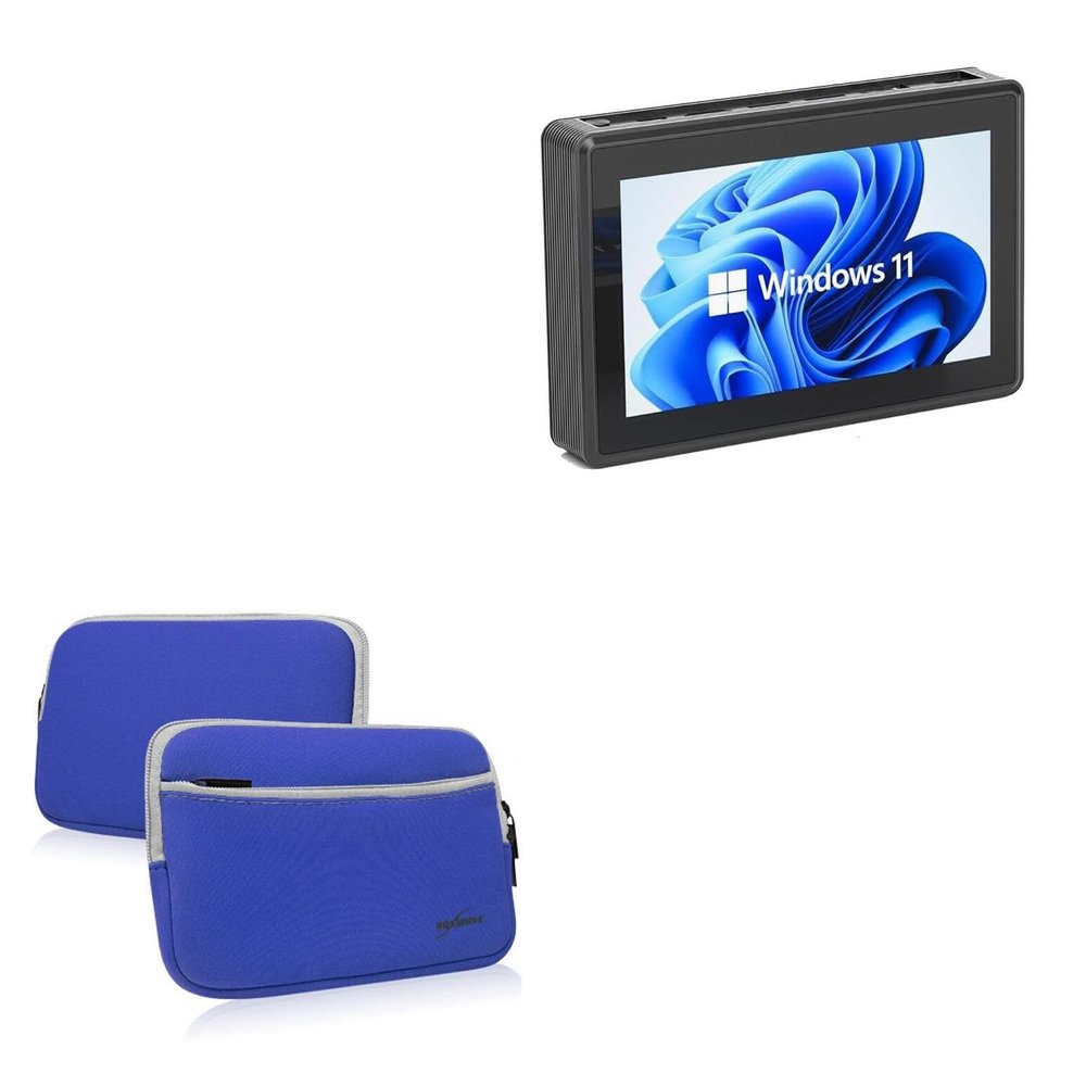 BoxWave Case Compatible with HEIGAOLA Mini PC Windows 11 PRO Intel N5095 (5.5 in) - SoftSuit with Pocket, Soft Pouch Neoprene Cover Sleeve Zipper Pocket - Super Blue