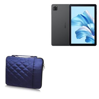 BoxWave Case Compatible with Oscal Pad 60 - Quilted Carrying Bag, Soft Synthetic Leather Cover w/Diamond Design - Navy