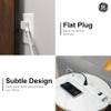 GE 6-Outlet Power Strip with USB, 1 USB-A & 1 USB-C, Outlet Extender, 6 Ft Braided Extension Cord, Flat Plug, Charging Station, White, 82594 view 3