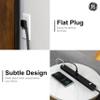 GE 6-Outlet Power Strip with USB, 1 USB-A, 1 USB-C, Outlet Extender, 6 Ft Braided Extension Cord, Flat Plug, Charging Station, Black, 82595 view 3