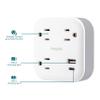 Philips EZFit 3-Outlet Surge Outlet Extender with USB, 1 USB-A, 1 USB-C, Adapter Spaced, Charging Station, 12W, 980 Joules, White - SPP9393W/37 view 2