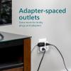 Philips EZFit 3-Outlet Surge Outlet Extender with USB, 1 USB-A, 1 USB-C, Adapter Spaced, Charging Station, 12W, 980 Joules, White - SPP9393W/37 view 3