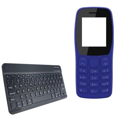 BoxWave Keyboard Compatible with Nokia 105+ (2022) - SlimKeys Bluetooth Keyboard, Portable Thin with Chiclet-Style Keys - Jet Black