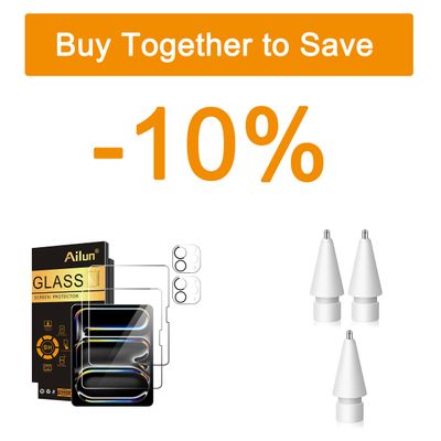 Ailun for iPad Pro 11 inch 2024 5th Generation Screen Protector 2 Pack + 2 Pack Camera Lens Protector and 3 Pack Apple Pencil Tips Replacement